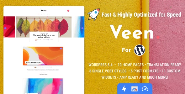 Veen v2.6.0 Nulled - Minimal & Lightweight Blog for WordPress