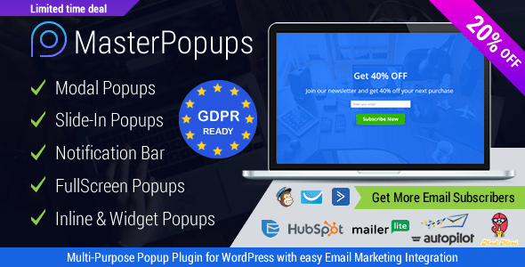 Master Popups v3.9.0 Nulled - Popup Plugin for Lead Generation