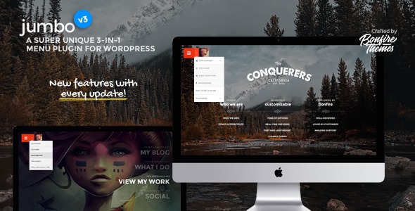 Jumbo v3.9.1 Nulled - A 3-in-1 full-screen menu for WordPress