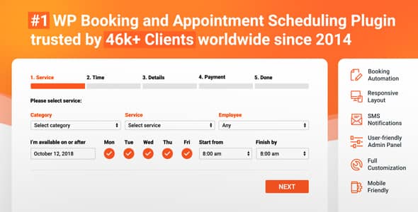 Bookly PRO v6.6 – Appointment Booking and Scheduling Software System Free