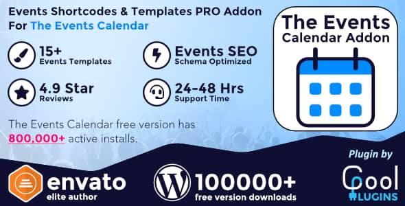 The Events Calendar Shortcode and Templates Pro v3.0 Free