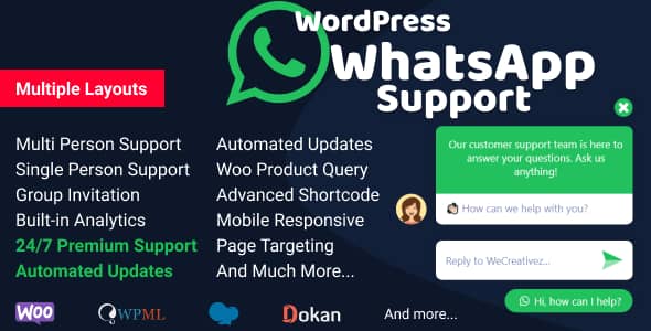 WordPress WhatsApp Support v2.5.0 Free