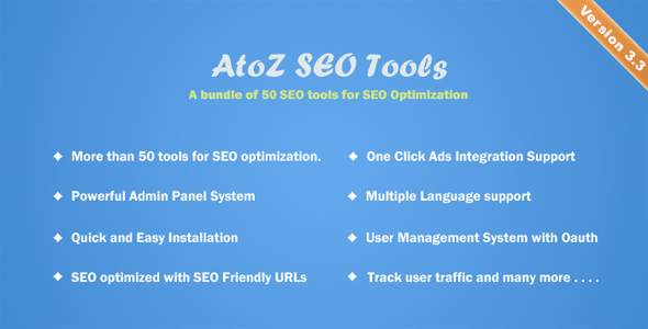 AtoZ SEO Tools v3.9 Nulled - Search Engine Optimization Tools