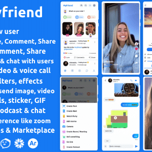 Myfriend v3.0 Nulled – Friend Chat Post Tiktok Follow Radio Group ecommerce Zoom Live clone social network app