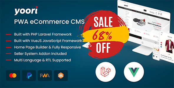 YOORI v1.2.0 Nulled - Laravel Vue Multi-Vendor PWA eCommerce CMS