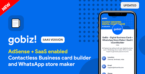 GoBiz v5.2.0 Nulled - Digital Business Card + WhatsApp Store Maker | SaaS | vCard Builder