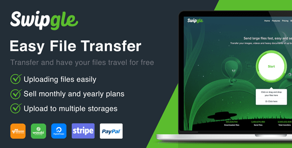Swipgle v2.0 Nulled - Easy File Transfer (SAAS)