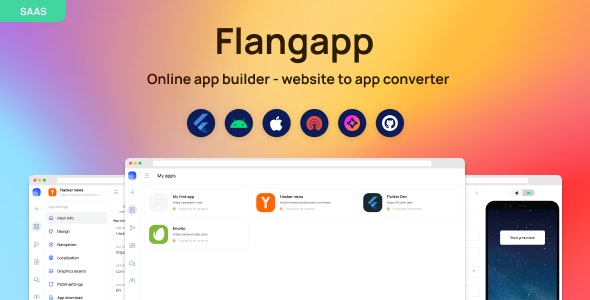 Flangapp v1.3 Nulled - SAAS Online app builder from website