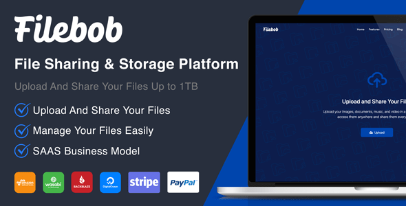Filebob v1.8.0 Nulled - File Sharing And Storage Platform (SAAS)