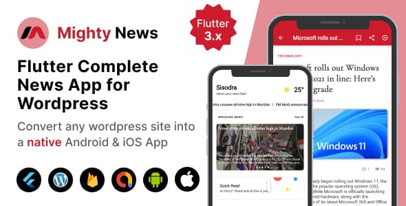 MightyNews v4.1.0 Nulled - Flutter News App with Wordpress backend