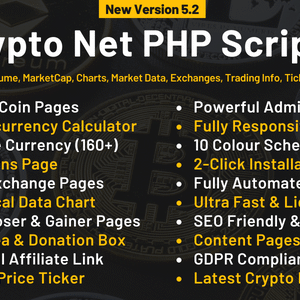 Crypto Net v5.4 Nulled – CoinMarketCap, Prices, Chart, Exchanges, Crypto Tracker, Calculator & Ticker PHP Script