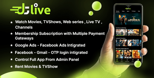 DTLive v2.0 Nulled - Movies – TV Series – Live TV - Channels - OTT - Android app | Laravel Admin Panel