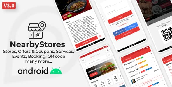 Nearby Stores Android v4.0.7 Nulled - Offers & Coupons, Events, Restaurant, Services & Booking