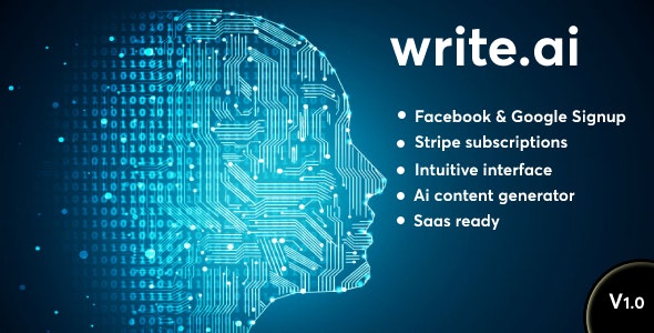 Write.ai v1.0 Nulled - AI Content Generation Tool (SAAS)