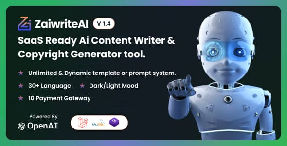 ZaiwriteAI v2.0 Nulled - Ai Content Writer & Copyright Generator tool With SAAS