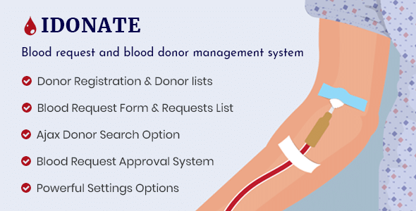 IDonatePro v3.0.2 Nulled - Blood Donation, Request And Donor Management WordPress Plugin