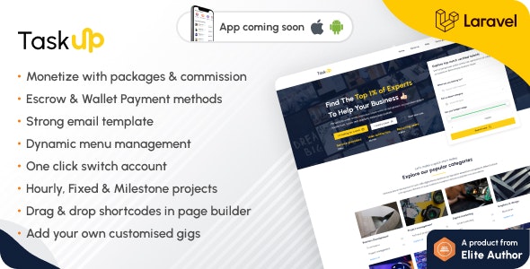 Taskup v1.4 Nulled - A Freelance and Service Finder Marketplace