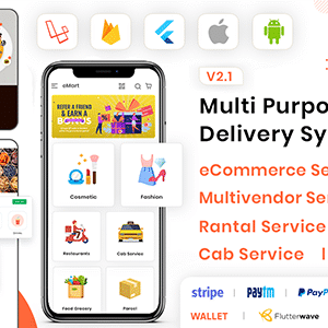 eMart v2.1.1 Nulled – Multivendor Food, eCommerce, Parcel, Taxi booking, Car Rental App with Admin and Website