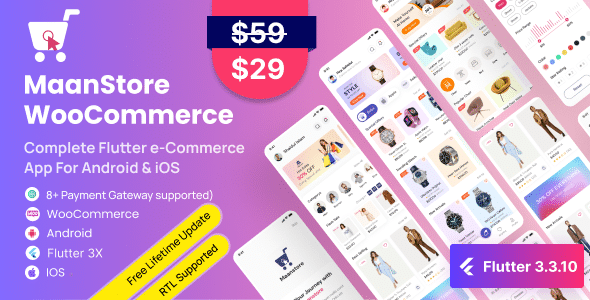 MaanStore v4.1 Nulled - Flutter eCommerce Full App ( Android & iOS )