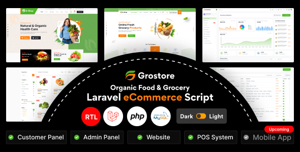 GroStore v4.4.1 Nulled - Food & Grocery Laravel eCommerce with Admin Dashboard