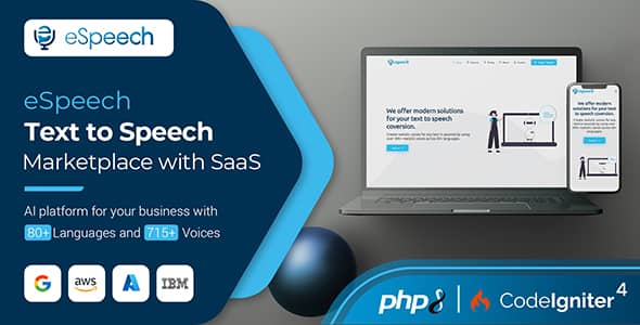 eSpeech v1.4.3 Nulled - Text to Speech Marketplace with SaaS