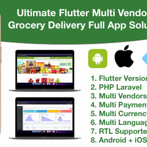 Grocery / delivery services / ecommerce multi vendors(android + iOS + website) flutter 3 / laravel v5.0 Free