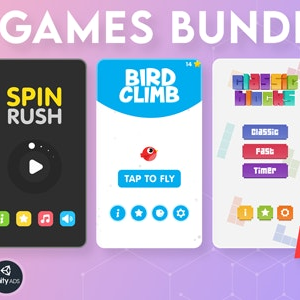 BUNDLE 5 GAMES | Admob + GDPR + Unity Free