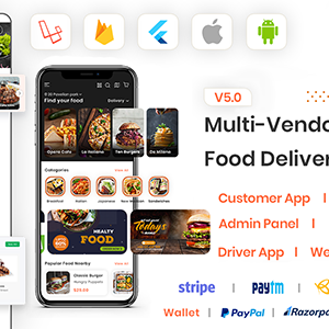 Foodie v5.0 Nulled – UberEats Clone – Food Delivery App – Multiple Restaurant Food Delivery Flutter App