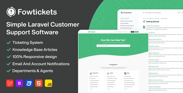 Fowtickets v2.0 Nulled - Simple Customer Support Software With Ticketing System And Knowledge Base