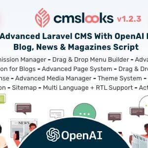 CMSLooks v1.2.1 Nulled – Laravel CMS With OpenAI Powered Blog, News & Magazines Script