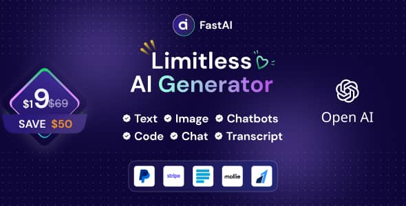 FastAi v1.5.3 Nulled - SaaS AI Content Voice Text Image Chat & Code Generator