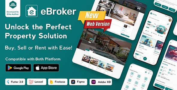 eBroker v1.0.8 Nulled - Real Estate Property Buy-Rent-Sell Flutter app with Laravel Admin Panel