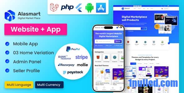Alasmart v1.3.1 Nulled - Digital Product Download Marketplace Laravel Script