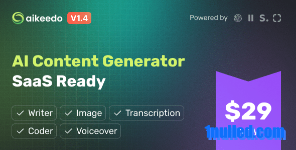 Aikeedo v1.4.3 Nulled - AI Content Generator Platform - SaaS Ready - OpenAI
