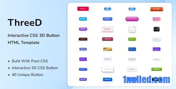 ThreeD Nulled - Interactive CSS 3D Button HTML Template