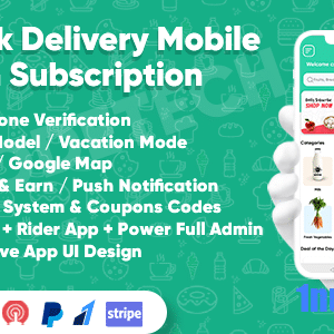 Dairy Products, Grocery, Daily Milk Delivery Mobile App with Subscription v1.4 Free