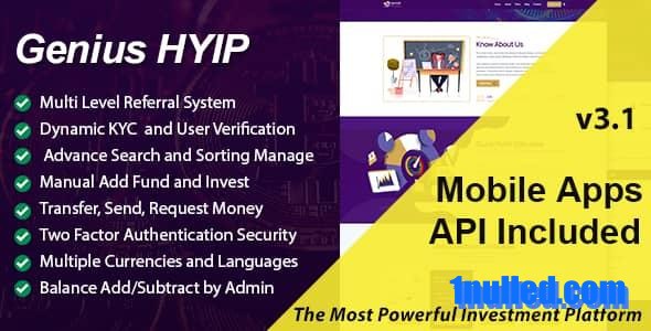 Genius HYIP v3.1 Nulled - All in One Investment Platform