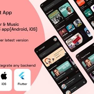 Pods v1.0 Nulled – Podcast Player & Music Streaming flutter 3.3 app(Android, iOS) UI template