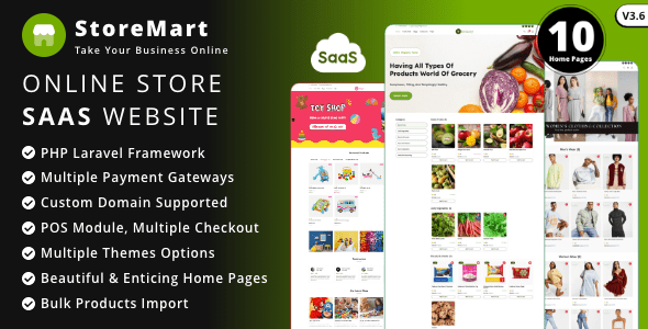 StoreMart SaaS v3.9 Nulled - Online Product Selling Business Website Builder