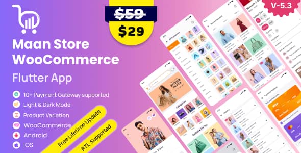 MaanStore v5.3 Nulled - Flutter eCommerce Full App ( Android & iOS )