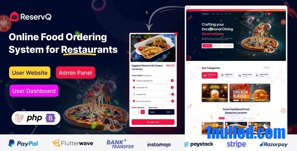 Reservq v1.4.2 Nulled - Online Food Ordering System for Restaurants Laravel Script