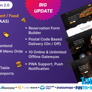 Eorder v2.0 Nulled – Multitenant Restaurant / Food Ordering Website (SAAS)