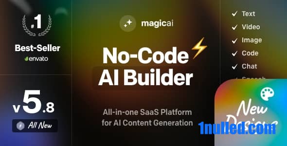 MagicAI v6.4.0 Nulled - OpenAI Content, Text, Image, Video, Chat, Voice, and Code Generator as SaaS