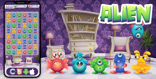 Alien Connect Nulled - HTML5 Game, Construct 3