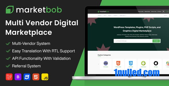 Marketbob v2.3 Nulled - Multi-Vendor Digital Marketplace