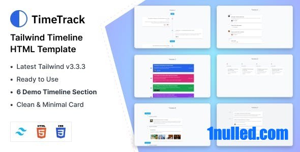 TimeTrack – Tailwind CSS Timeline Page Template