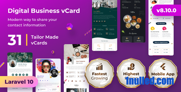 vCard SaaS v8.10.0 Nulled - Business Card Builder SaaS - Laravel VCard Saas - NFC Card - With Mobile App