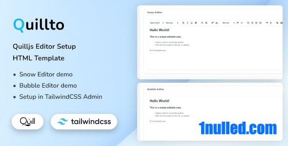 Quillto Nulled - Quilljs Editor Setup HTML Template
