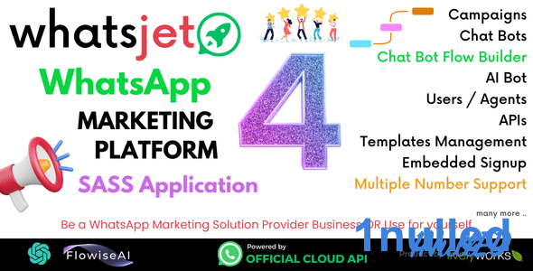WhatsJet SaaS v4.5.0 Nulled - A WhatsApp Marketing Platform with Bulk Sending, Campaigns, Chat Bots & CRM