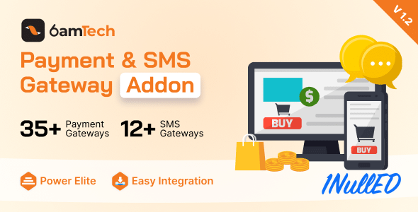6amTech Payment & SMS Gateway Addon v1.2 Free